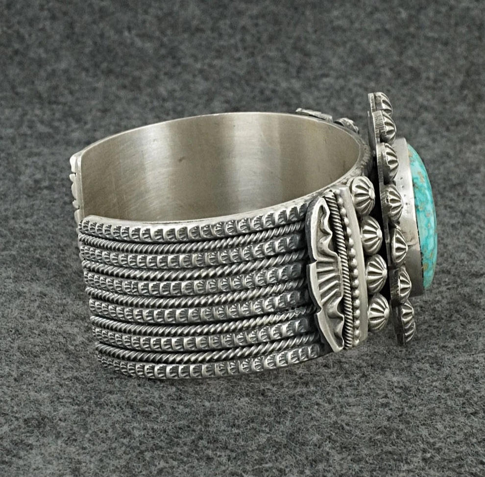Bold Kingman Sterling Silver Bracelet by Michael Calladitto – Navajo Cuff - Image 3