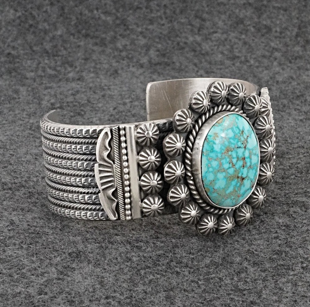 Bold Kingman Sterling Silver Bracelet by Michael Calladitto – Navajo Cuff - Image 4