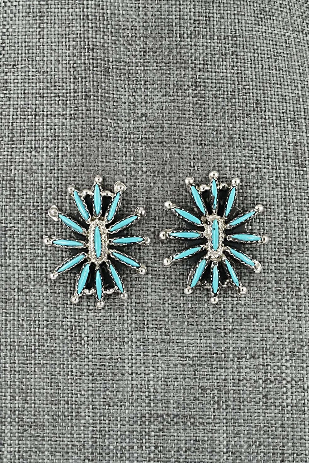 Squash Blossom Necklace by Gerald Etsate – Zuni Needlepoint Turquoise - Image 8