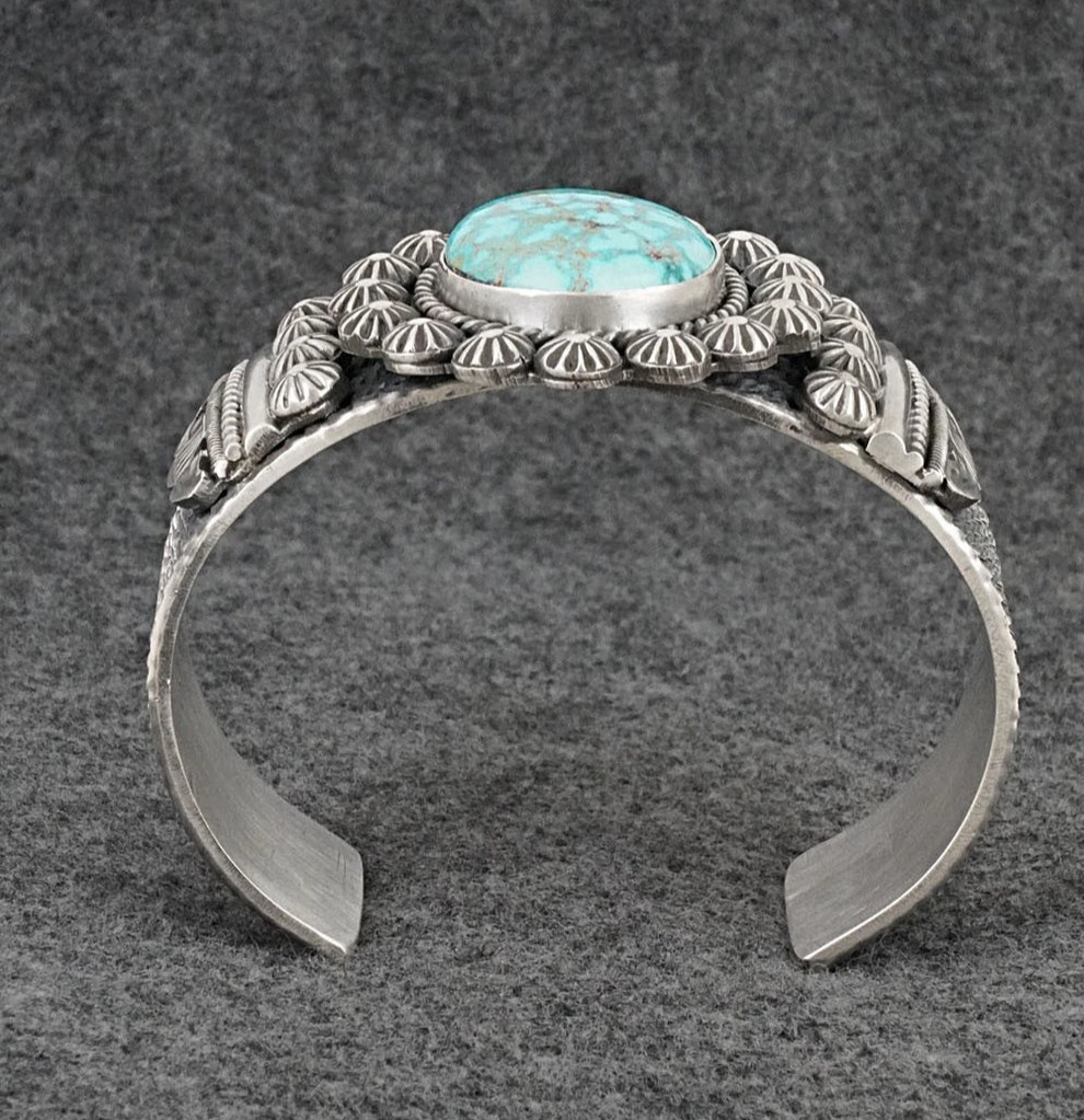 Bold Kingman Sterling Silver Bracelet by Michael Calladitto – Navajo Cuff - Image 6