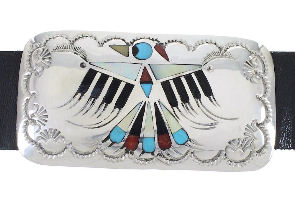 Multicolor Silver Navajo Thunderbird And Hummingbird Concho Belt - Image 4