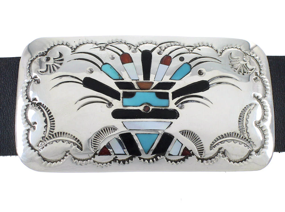 Multicolor Silver Navajo Thunderbird And Hummingbird Concho Belt - Image 6