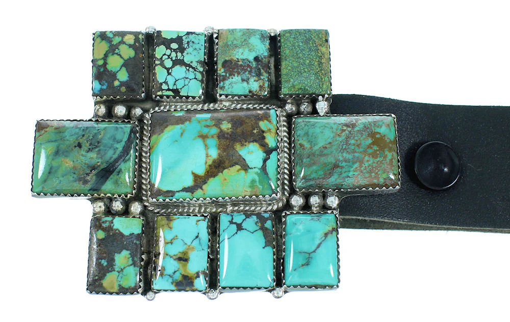 American Indian Turquoise And Sterling Silver Concho Belt - Image 2