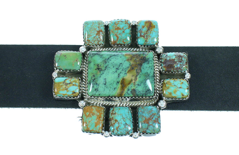 American Indian Turquoise And Sterling Silver Concho Belt - Image 3