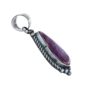 Authentic Navajo Purple Oyster Shell Sterling Silver Pendant