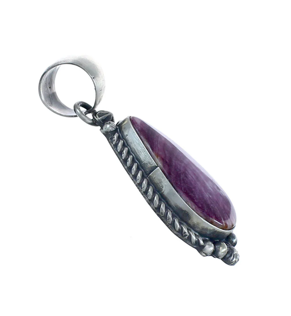 Authentic Navajo Purple Oyster Shell Sterling Silver Pendant - Image 2