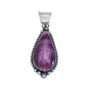 Authentic Navajo Purple Oyster Shell Sterling Silver Pendant