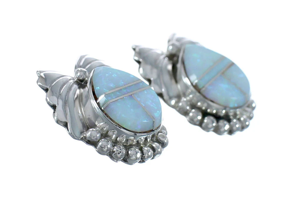 Blue Opal Sterling Silver Post