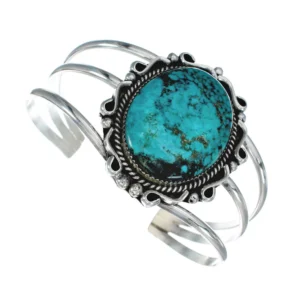 Buy Authentic Navajo Kingman Turquoise Sterling Silver Native American Cuff Bracelet