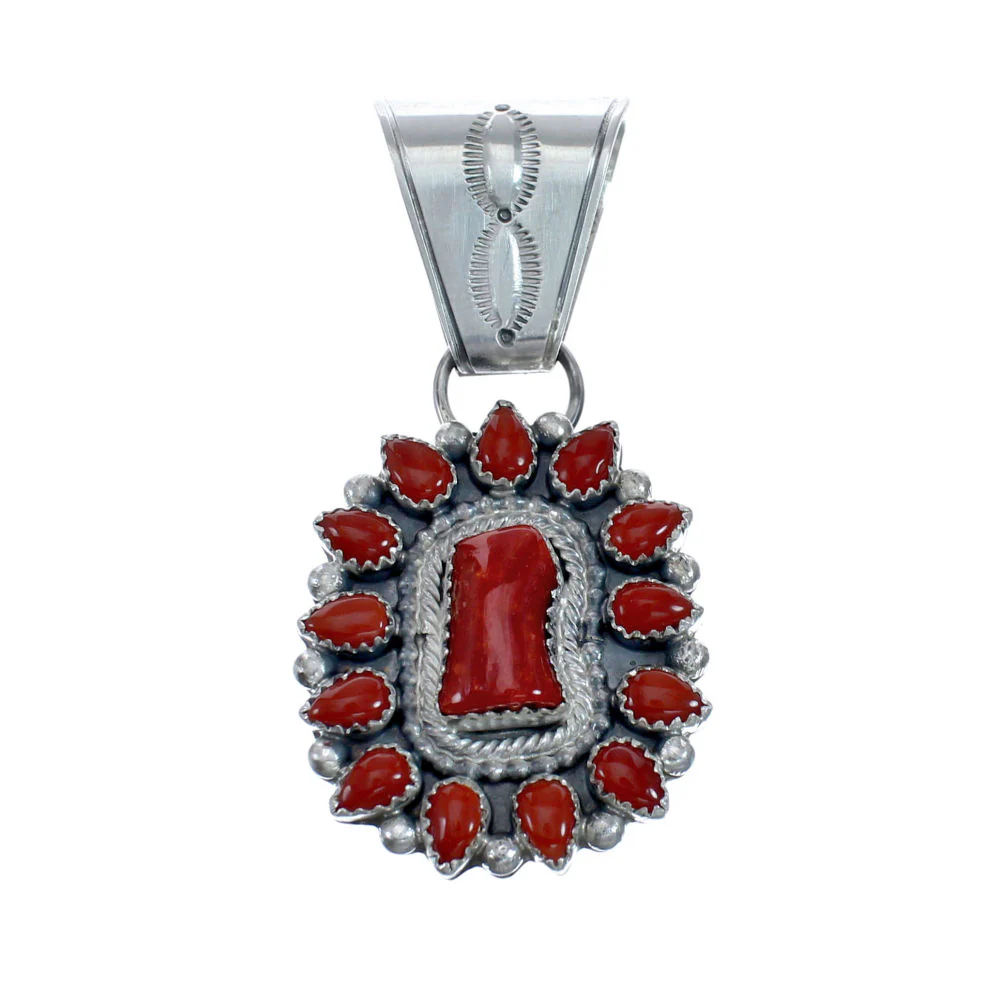 Coral Sterling Silver Native Am