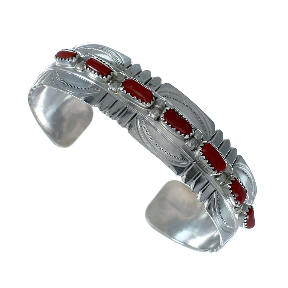 Genuine Navajo Coral Sterling