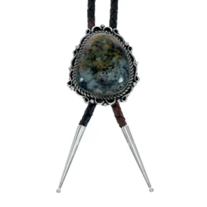 Navajo Green Opal Sterling Silver Native American Genuine Bolo Tie