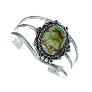 Genuine Navajo Kingman Turquoise Sterling Silver Cuff Bracelet