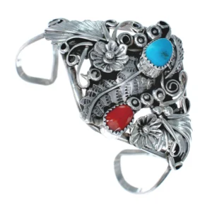 Sterling Silver Flower And Leaf