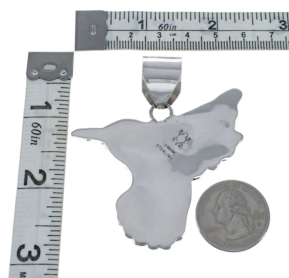 Genuine Navajo Hummingbird Sterling Silver Pendant - Image 3