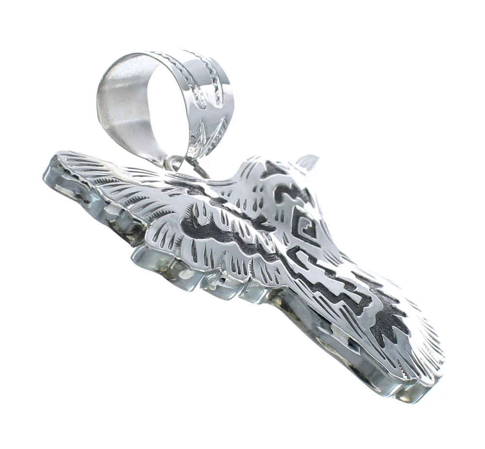 Genuine Navajo Hummingbird Sterling Silver Pendant - Image 2