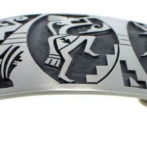 George Phillips Hopi Kokopelli Corn Stalk Silver Belt Buckle