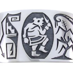 Hopi George Phillips Mud Head Kachina Corn Stalk Belt Buckle
