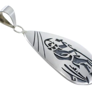 Hopi George Phillips Prayer Sticks Kachina Figure Silver Pendant