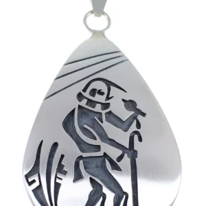 Hopi George Phillips Prayer Sticks Kachina Figure Silver Pendant