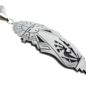 Hopi George Phillips Sun Kokopelli Genuine Sterling Silver Pendant