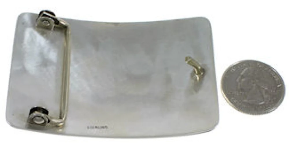 Hopi Indian George Phillips Sterling Silver Ram Belt Buckle - Image 3