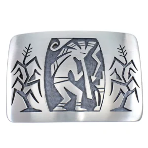 Hopi Kokopelli Corn Stalk Silver George Phillips Belt Buckle