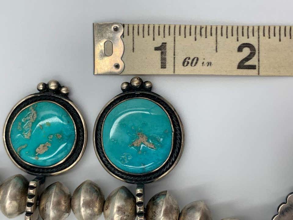 Exquisite Navajo Tommy Jackson Squash Blossom Necklace & Earrings Set - Image 11