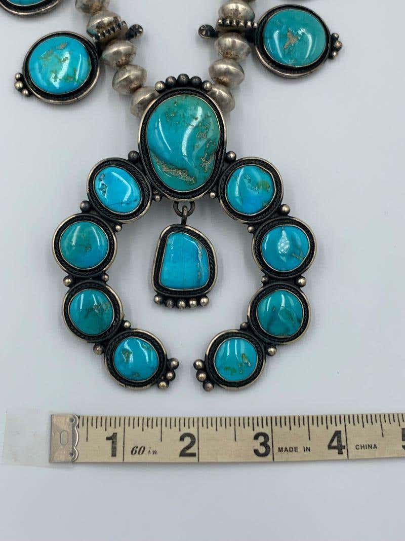 Exquisite Navajo Tommy Jackson Squash Blossom Necklace & Earrings Set - Image 13