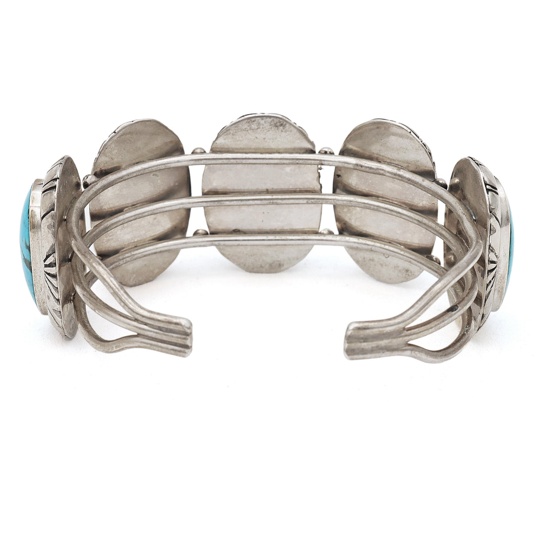 Stunning Vintage Navajo Turquoise Cuff – Bold Sterling Silver Statement Bracelet - Image 4