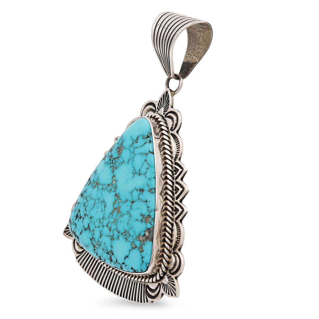 Breathtaking Large Turquoise Pendant – Sterling Silver Statement Masterpiece - Image 4