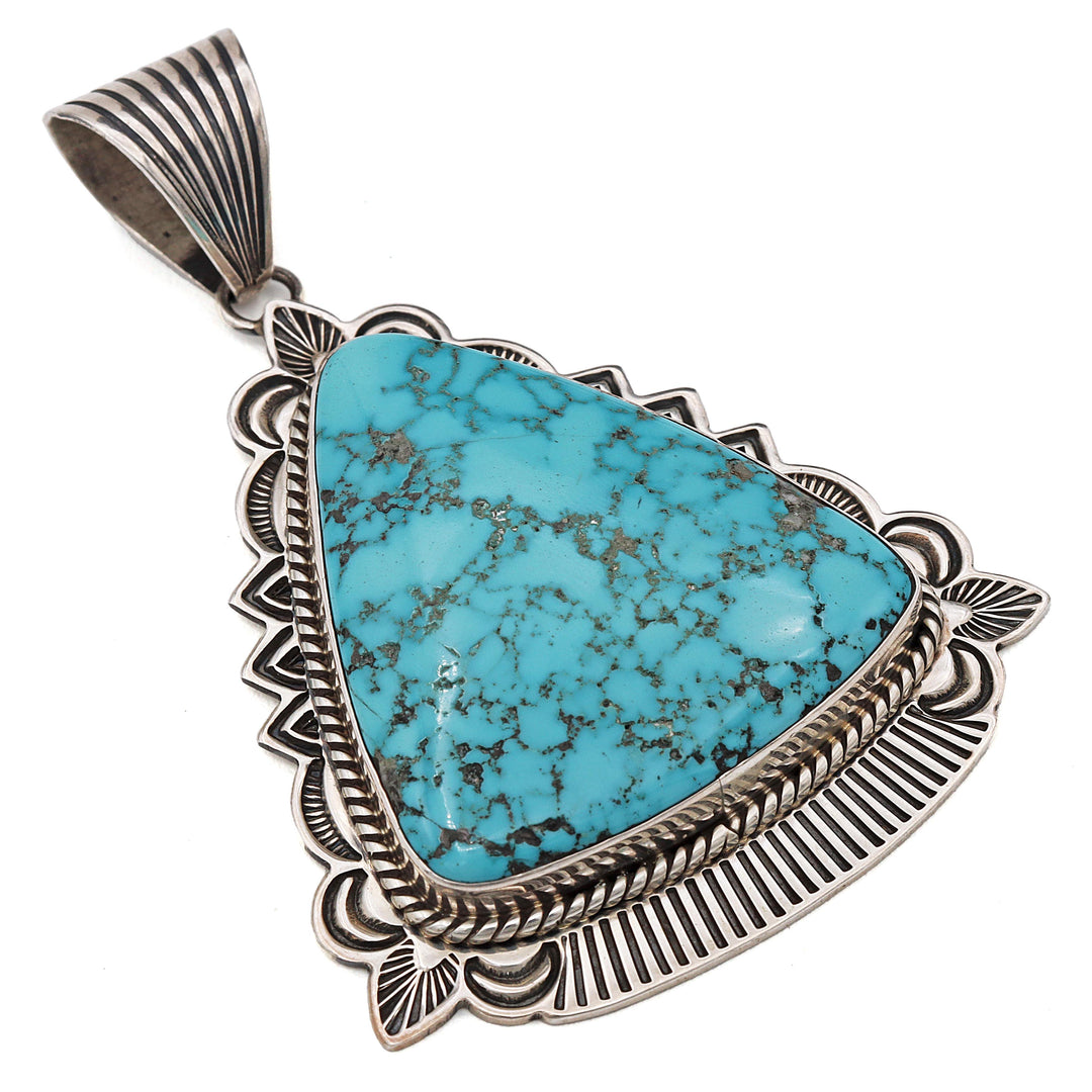 Breathtaking Large Turquoise Pendant – Sterling Silver Statement Masterpiece - Image 3