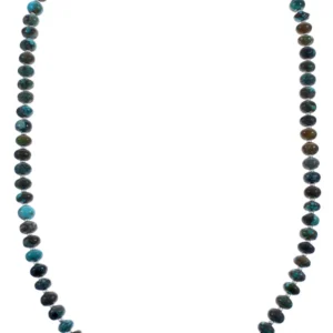 Kingman Turquoise Native American Bead And Silver Necklace
