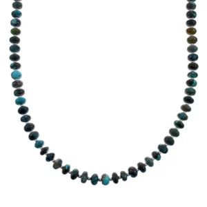 Kingman Turquoise Native American Bead And Silver Necklace