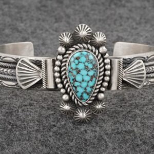 Kingman turquoise bracelet by Michael Calladitto