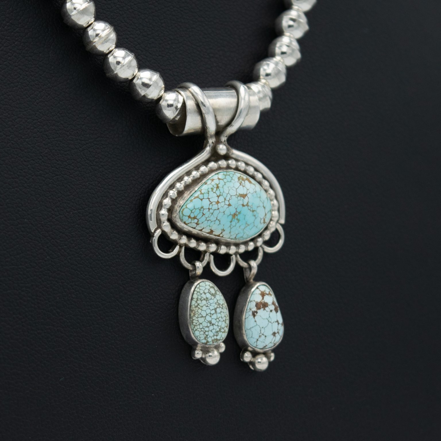 Stunning Turquoise Pendant Necklace – Three Stone Design - Image 3