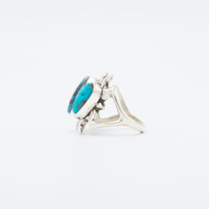 Epic Kingman & Morenci Turquoise Ring by Navajo Artist FL Begay