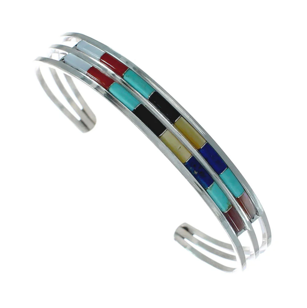 Multicolor Inlay Genuine Sterli