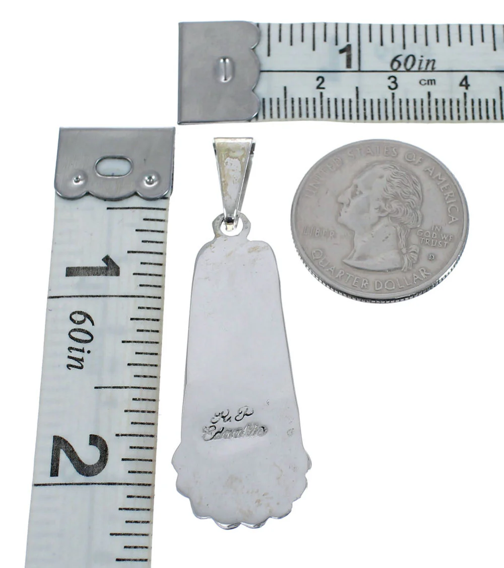 Multicolor Inlay Sterling Silver Sun Native American Pendant - Image 3