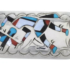 Multicolor Silver Navajo Thunderbird And Hummingbird Concho Belt
