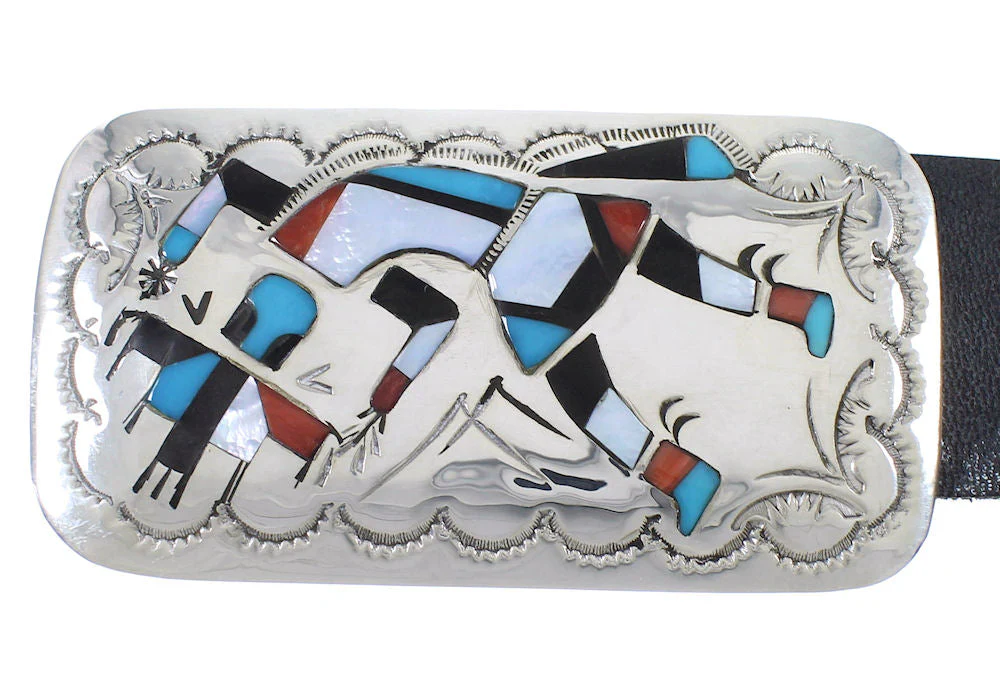 Multicolor Silver Navajo Thunderbird And Hummingbird Concho Belt - Image 2