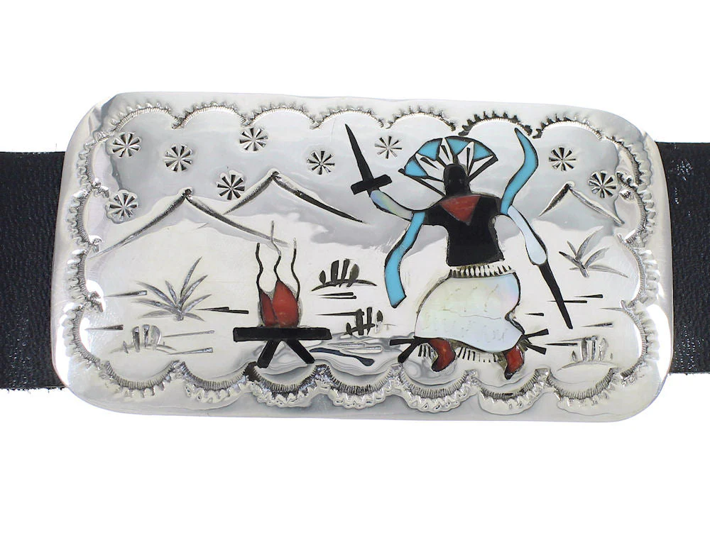 Multicolor Silver Navajo Thunderbird And Hummingbird Concho Belt - Image 3