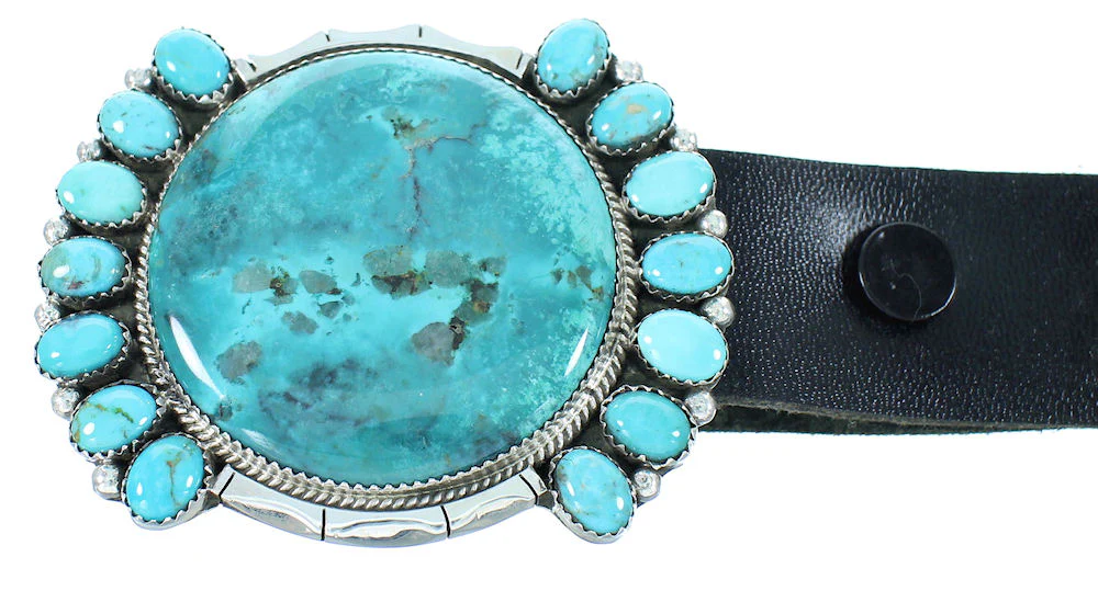 Navajo Concho Belt Native American Authentic Sterling Silver Turquoise - Image 3