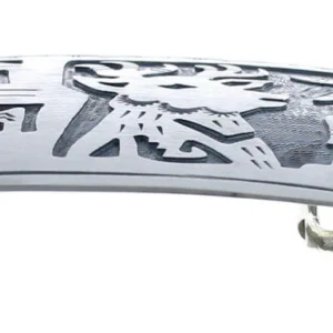 Native American Deer And Corn Belt Buckle Genuine Sterling Silver