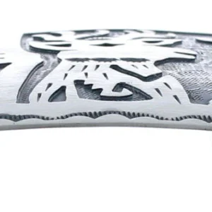 Native American Deer and Corn Belt Buckle Navajo Sterling Silver