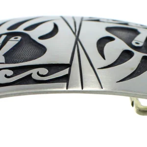 G. Phillips Bear Paw Water Wave Native American Belt Buckle