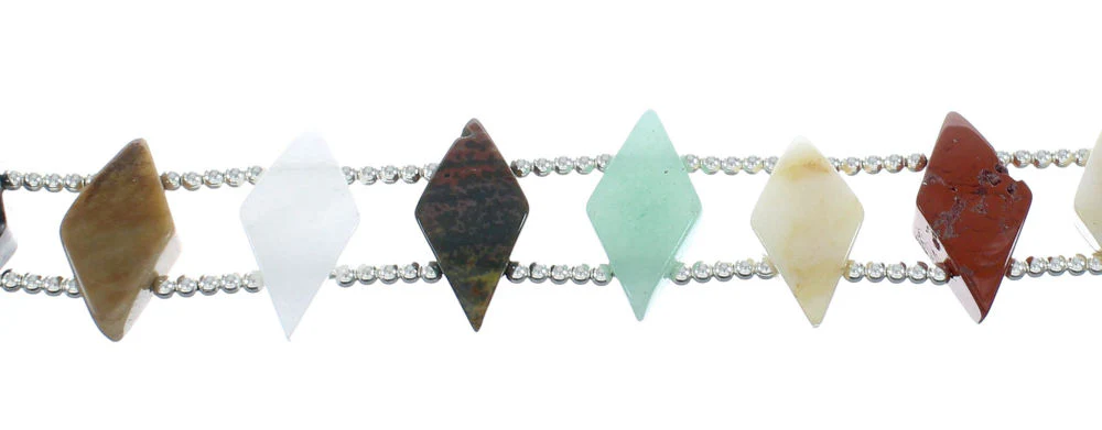 Native American Multicolor Treasure Sterling Silver Bead Bracelet - Image 2