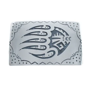 Navajo Bear Paw Belt Buckle Sterling Silver Native American