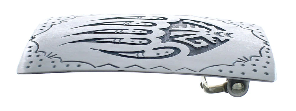 Navajo Bear Paw Belt Buckle Sterling Silver Native American - Image 2