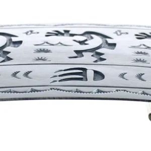 Navajo Kokopelli Bear Paw Belt Buckle Native American Sterling Silver